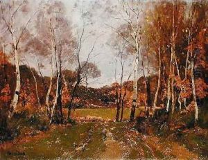 Wooded landscape by Paul Lecomte