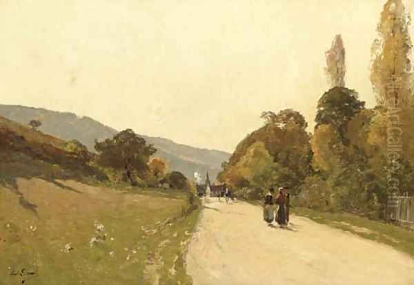 An encounter on a village road - view 1