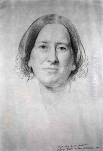 First Study for the Portrait of George Eliot Mary Ann Evans 1819-1880 by Samuel Laurence