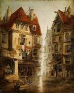 Hollandische Burgerhauser Undgracht by Adrianus Eversen