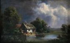 At
Rural
Home by Adrianus Eversen