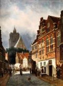 Strassenzug Einer Hollandischenstadt by Adrianus Eversen