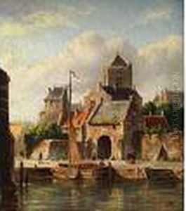 Blick Auf Ein Stadttor by Adrianus Eversen