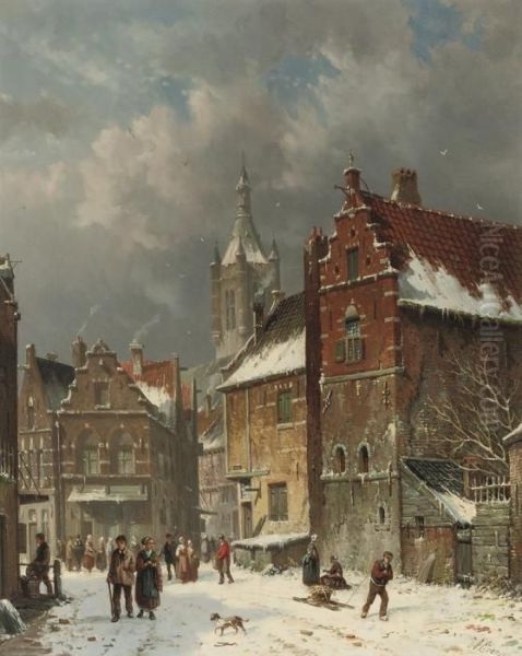 Townspeople In The Snow - view 1