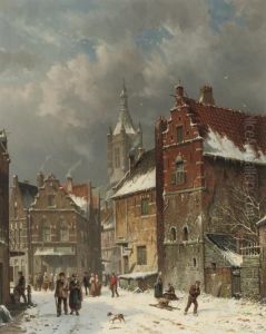 Townspeople In The Snow Townspeople In The Snow
