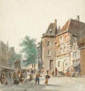 City Scene by Adrianus Eversen