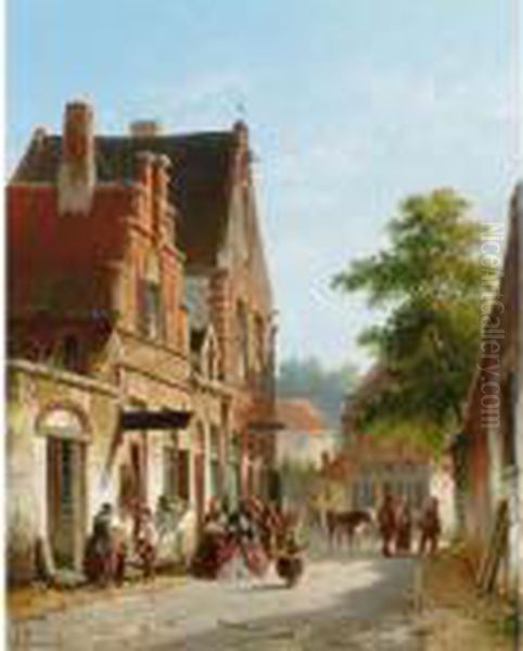 Villagers In The Streets Of A Dutch Town - view 1