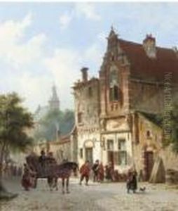 Daily Activities In A Sunlit Dutch Town