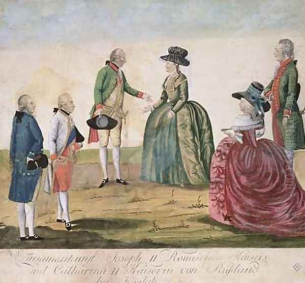 Meeting between Joseph II of Germany 1741-90 and Empress Catherine the Great 1729-96 at Koidak 18th May 1787 - view 1
