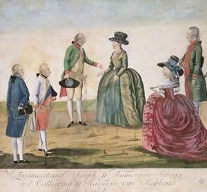 Meeting between Joseph II of Germany 1741-90 and Empress Catherine the Great 1729-96 at Koidak 18th May 1787