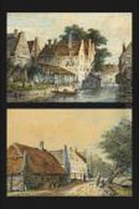 A View Of Overschie; A View Of A Canal In A Dutch Town (a Pair)