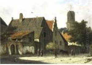 A Dutch Village by Adrianus Eversen