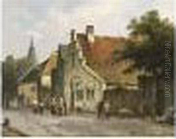 Villagers In The Streets Of A Dutch Town - view 1