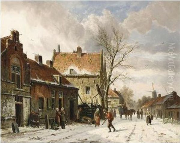 A Town Scene In Winter - view 1