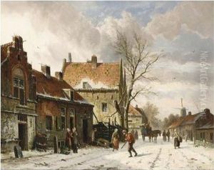 A Town Scene In Winter