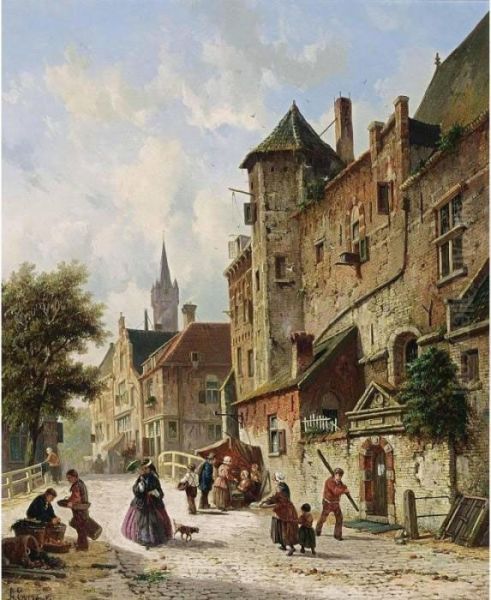 Villagers In The Streets Of A Dutch Town - view 1