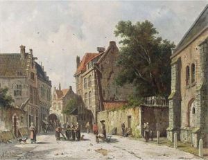 Villagers In The Streets Of A Dutch Town