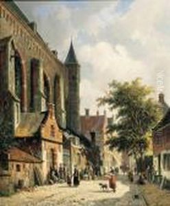 Straatje Te Edam: Townsfolk In A Sunlit Street