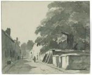 A View In A Street, Harderwijk by Adrianus Eversen