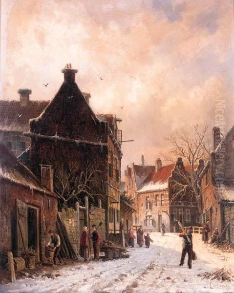 A Village Street In Winter - view 1