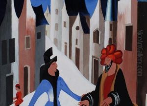 Kostumierte Figuren In Der Stadt