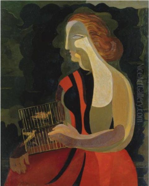 Woman With Birds - view 1