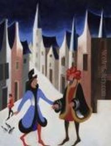 Figures In A Medieval Street