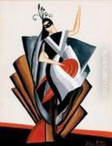 Projet De Costume Pour Romeo Et Juliette, Vers 1921 by Alexandra Alexandrov Exter