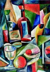 Nature Morte Aux Bouteilles, Circa 1912-1913 by Alexandra Alexandrov Exter