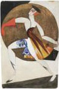 Costume Design For The Series Of Dances By Elsa Kruger by Alexandra Alexandrov Exter