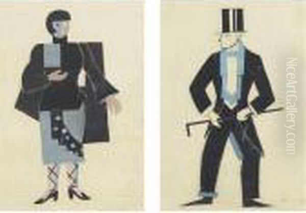 Pair Of Costume Designs - view 1