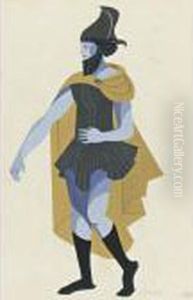 Costume Design For Harold In Aeschylus' Tragedy "seven Against Thebes'' by Alexandra Alexandrov Exter