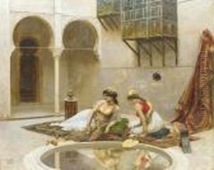 Dolce Far Niente: In The Courtyard by Fabbio Fabbi