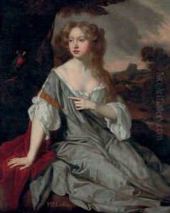Portrait of a lady, identified as Mrs. Lucy Loftus