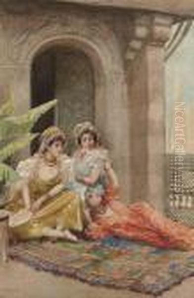 Three Oriental Beauties On A Terrace - view 1
