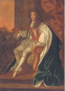 Portrait of King Charles II (1630-1685), small full-length, in coronation robes