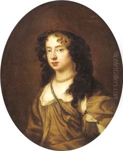 Portrait of Nell Gwyn, bust-length, in a brown dress