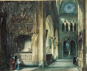 Interior of a Church by Charles Louis Lesaint