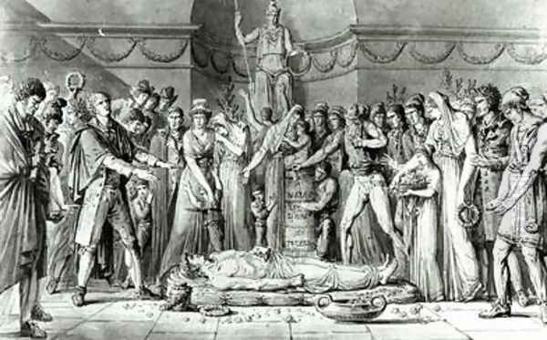 The Funeral of Jean Paul Marat 1743-93 in the Chapel of the Club des Cordeliers - view 1