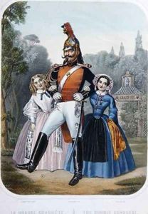 The Double Conquest caricature depicting Napoleon III in a pejorative comparison with his uncle Napoleon Bonaparte The Victorious by David Lenglet