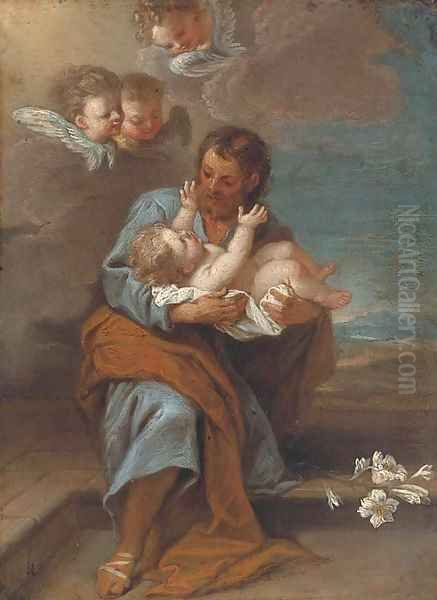 Saint Joseph and the Infant Christ with Cherubim - view 1