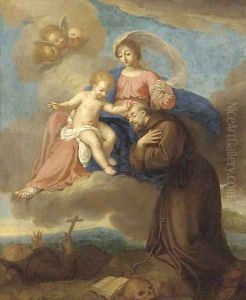 The Virgin and Child appearing to Saint Francis of Assisi by Filippo Lauri