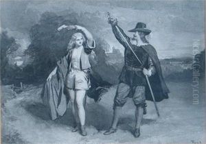 A Lesson In Swordsmanship by Thomas Faed