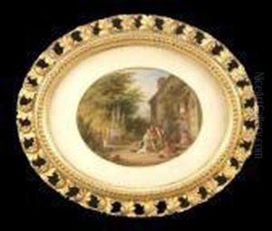 Childrenplaying Outside A Cottage by Thomas Faed