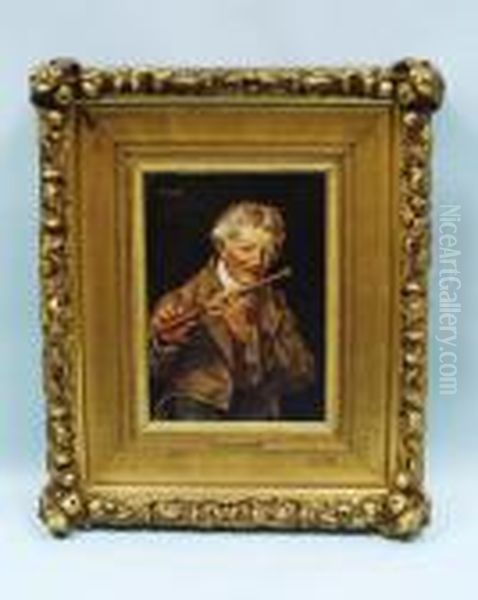 Portrait Of An Oldmusician With Flute - view 1