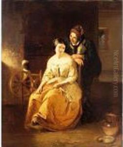 Catherine Seyton, The Proposal, Sir Walter Scott's The Abbott by Thomas Faed