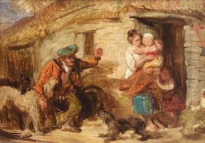 By The Cottage Door - A Study by Thomas Faed