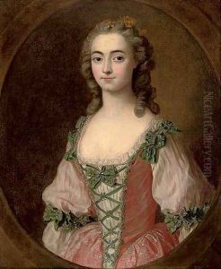 Portrait of a lady by Charles-Amedee-Philippe van Loo