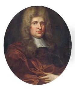 Portrait of a gentleman, half-length, in a white collar and maroon wrap Portrait of a gentleman, half-length, in a white collar and maroon wrap