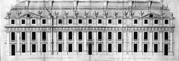 Chateau de Vincennes Elevation of the Facade of a Corner Pavilion - view 1